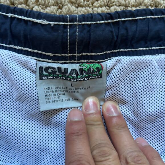 vintage iguana sportswear swim trunks shorts y2k 2000s surfwear - Picture 3 of 8